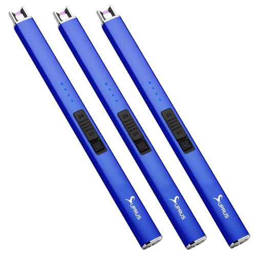 SUPRUS Single-Arc USB Rechargeable Lighter 3-Pack