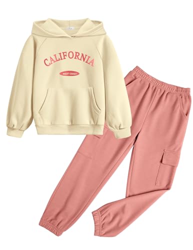 Image of Arshiner 2 Pieces Girls Outfits Fall Sweatsuits Sweatshirts and Sweatpants