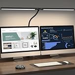 Led Desk Lamp for Office Home - Eye Caring Architect lamp with Clamp,Dual Screen Computer Monitor Work Smart Light: 24W 5 Color Flexible Adjustable Lighting Table Lamp for Study Drafting