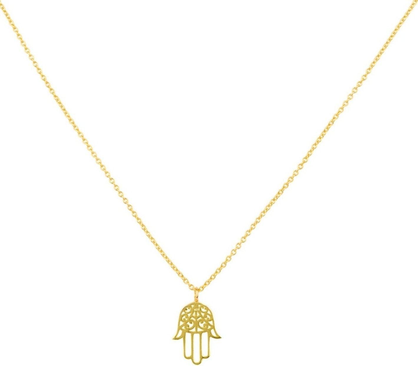 LATELITA Hamsa Hand Pendant Necklace Sterling Silver Simulated Cubic Zirconia