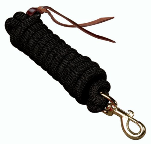 Hamilton Cowboy Braided Rope Lead, Black, 5/8" Thick x 10' Long