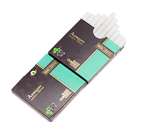 Image of Aarogyam Herbals 100% Tobacco & Nicotine Free Cigarette for Relieve Stress & Mood Enhance Product for Smokers - (10 Sticks in Each Packet) (BLACK CURRENT FLAVOUR, Pack of 10)