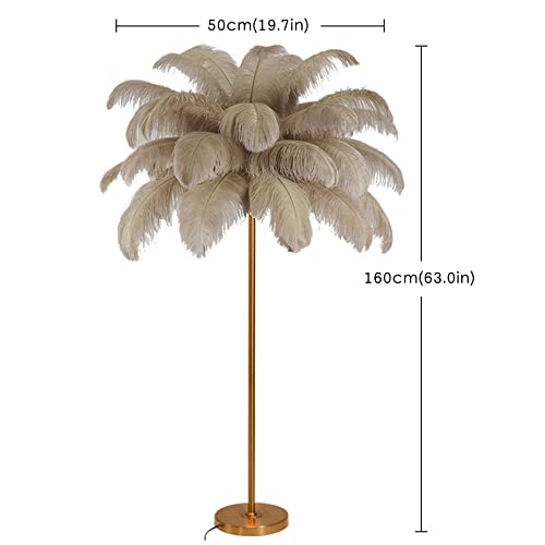 Lampe sur pied LED en plumes dorée : l'excellence du design salon - 8