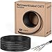 Produktbild HB-DIGITAL 25m CAT 7 Netzwerkkabel Outdoor LAN Kabel Verlegekabel S/FTP AWG23 doppelt geschirmt PiMF reines Kupfer max 10Gbit/s Netzwerk Installation Ethernet Datenkabel für Außenbereich - Schwarz
