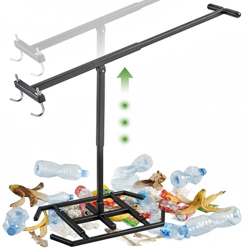 NEWRTY Manual Trash Compactor for 360L Wheelie Bin, 3-level Adjustable Lever with Spring-Ball Lock, Rotating...