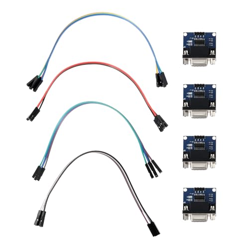 VGOL 4 piezas Módulo de puerto serie RS232 a TTL de 3,3 V 5 V Módulo raíz Max3232 Conector DB9 hembra para modificación de radio Compatible con Xbox360 Prueba de GPS para automóvil