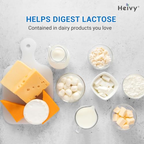 Image of Heivy Lactase Enzyme 9000 FCC, 240 Tablets | 1 Per Serving, Made in USA GMP Certified Facility, Allergen Free, Digestive Support for Lactose Intolerance
