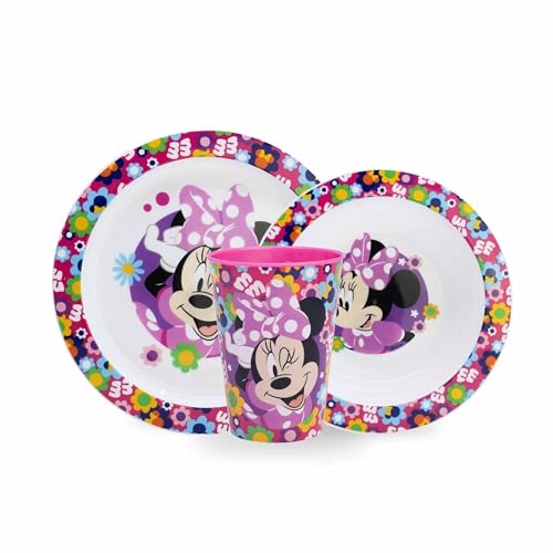 Sorrisini Ensemble de Vaisselle pour Enfants, Ensemble de vaisselle Réutilisable pour enfants avec assiette, bol à céréales et verre, Ensemble de...