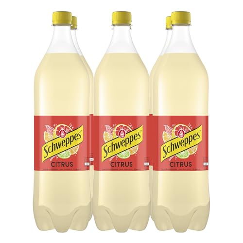 Schweppes Citrus Refresco Cítrico Bajo en Calorías, Bebida Refrescante - Botella PET, Pack 6 x 1,5 L