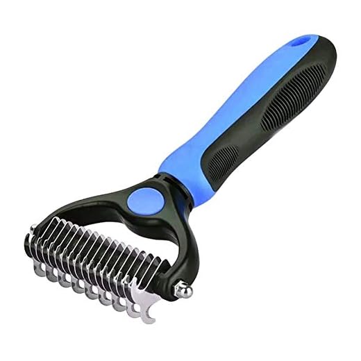 Pat Your Pet Deshedding Brush - Double-Sided Undercoat Rake for Dogs & Cats - Shedding Comb and Dematting Tool for Grooming, Extra Wide