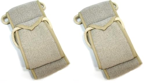 AQUIS Double-Sided Exfoliating & Cleansing Back Scrubber, Fast Drying, Ultra-Durable Microfiber (Pack of 2)