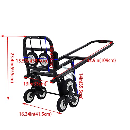 Carretilla plegable para escaleras con 6 ruedas y soporte miniatura 4