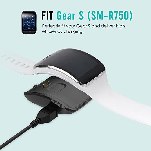 Moko Charger Compatible With Gear S (Sm-R750), Replacement Charging Dock Cradle Charger Fit Samsung Gear S Smart Watch Sm-R750, With Micro Usb Cable, Black #TOP1