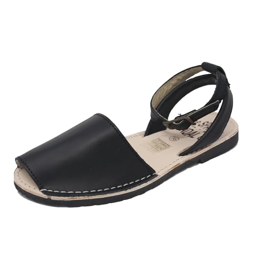 Image of The Spanish Sandal co Classic Ankle Strap Sandals for Women, Dressy, Soft Leather, Removable Ankle Strap Flats for Women, Casual Flat Sandals