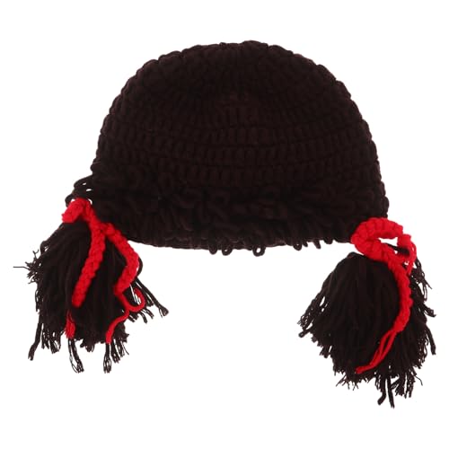 Gorro de carnaval para bebé con peluca de hilo y trenzas de invierno suaves