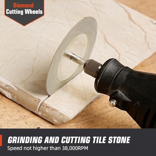 Image of DIY Craft Diamond Cutting Wheel Cutting Discs for Rotary Tool Disc Drill Blades and Mandrel for Glass Tile Metal (2)