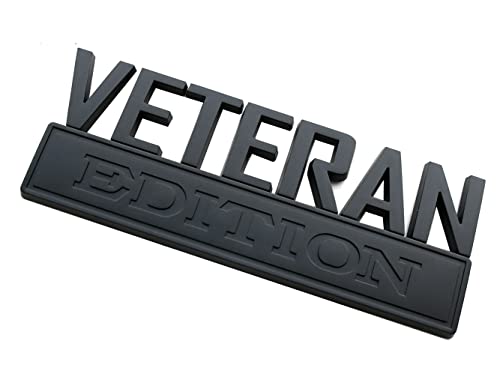 Image of 1x 7 Large Veteran Edition VA Emblem Badges Decal Car Flag Decal Military Replacement for F150 F250 F350 Chevy Silverado 1500 2500 Chevrolet C10 C15 (Black)