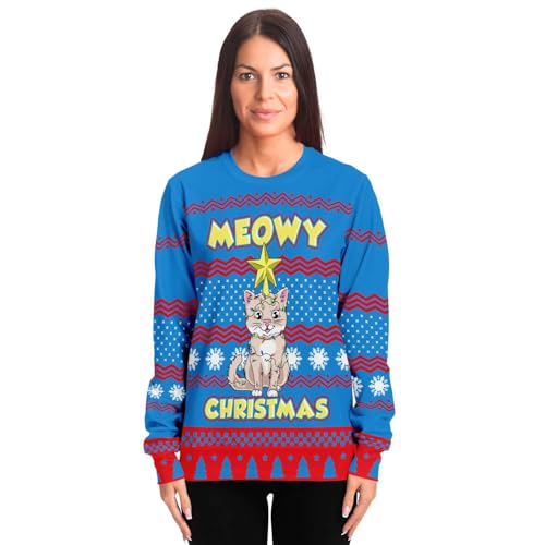 Meowy Christmas Cat Sweatshirt, alternative view 3
