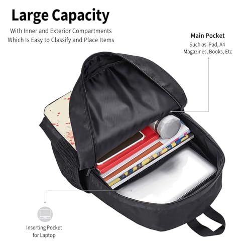 Image of Floral Skull Print Backpack For Men Women Lightweight Daypack For Daily Commutes Business Travel Hiking