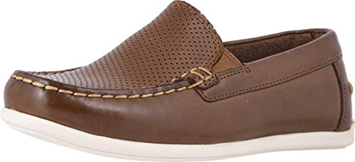 Florsheim Jungen Jasper Perf Slipper, Sattel hellbraunes Glattleder, 34 EU Cover