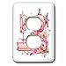 3dRose Pretty Pink Floral Sewing Machine Illustration - Light Switch Covers (lsp-382242-6)