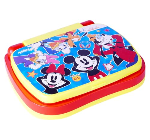 Image of Disney Mickey Mouse Educational Laptop Toy for Kids - Interactive Alphabet & Number Learning Tool, Music & Sounds,Screen-Free Tech Toy for Boys & Girls Ages 3+, Safe & Portable Learning Aid