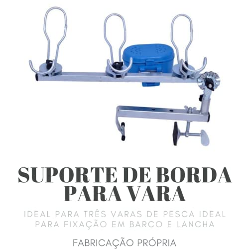 SUPORTE DE VARA PARA BORDA DE BARCO E LANCHA 03 VARA