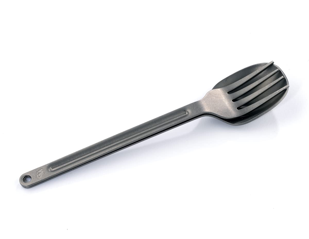 WOLF GRIZZLY Titanium Cutlery, Lightweight Fork and Spoon, Cutlery Set with Case for Camping Backpacking and Travel