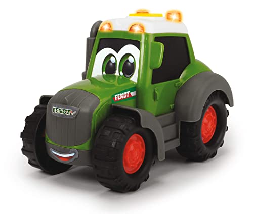 ABC Fendt Team, Spielauto für Kinder, 3 verschiedene Modelle: Traktor, Raupenfahrzeug oder Mähdrescher, Lieferung: 1 Stück, Bauernhof, Licht & Sound, für Kinder ab 1 Jahr, 16 cm