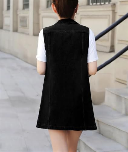 Women's Denim Vests Spring Summer Ripped Long Hole Jeans Waistcoat Fahion Sleeveless Casual Jacket4