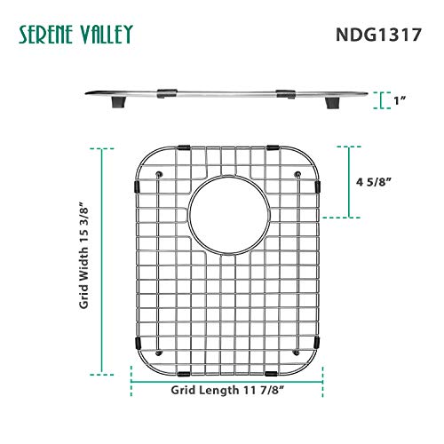 Serene Valley Sink Protector and Kitchen Sink Bottom Grid NDG1317, 304 Premium Stainless Steel, dim 11 7/8” x 15 3/8” - Thumbnail 2