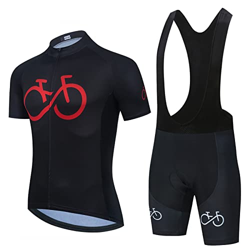 Ropa Ciclismo Hombre Verano Trajes de Ciclismo Maillot Ciclismo Hombre Completo Camiseta + Pantalones Cortos para Deportes al Aire Libre Ciclo Bicicleta Cover