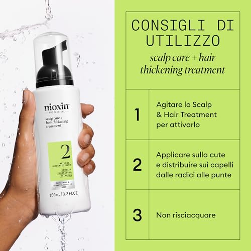 Nioxin System 2 Scalp + Hair Thickening Leave On Treatment - Siero Per Capelli Naturali Con Diradamento Avanzato - Con Niacinamide E Biotina (100Ml) - 5