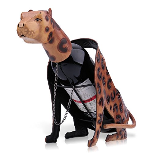Sangmei Leopard Wine Shelf Leopard Wine Shelf Escultura de metal Escultura prática Decoração para ca