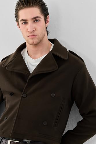 Image of SNITCH Men Casual & Formal Jacket | Regular Fit Notch Lapel Solid Design & Buttoned Closure | Premium Polyester Fabric & Woven Texture For Office