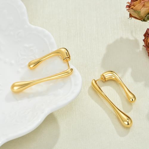 14K Gold Plated Earrings for Women Girls Dainty Pendant Earrings with 925 Sterling Silver Post Jewelry Gifts3