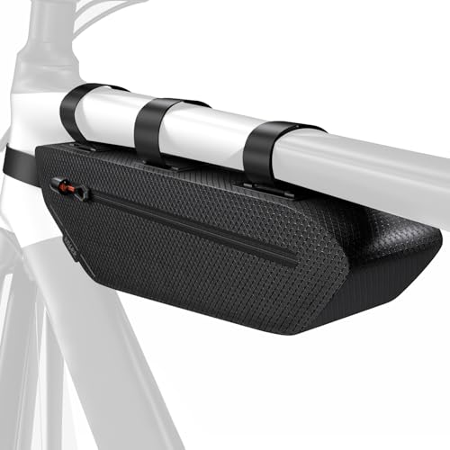Sacoche de cadre de vélo étanche sacoche triangulaire noire de 1,8 l