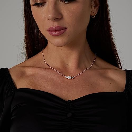 Kyerlyn Dainty Pearl Pendant Necklaces for Women 14K Gold Plated Handmade Layered Pearl Chain Necklace Delicate Layered Pearl Necklace Everyday Jewelry Gift3