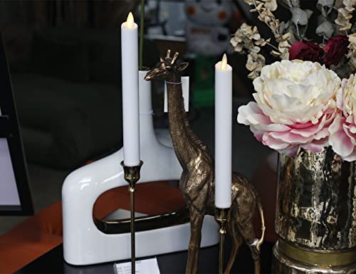 Nonno&Zgf 8 Inchbattery Operated Flameless Taper Led Candles White Wax Tapered Candlesticks With Moving Wick Set Of 2, Flickering Window Candles With Timer 24 Hours Cycle #TOP3