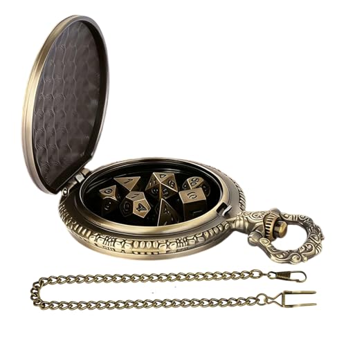Juego De Dados Metálicos Juguetes Poliedricos De Metal con Estuche De