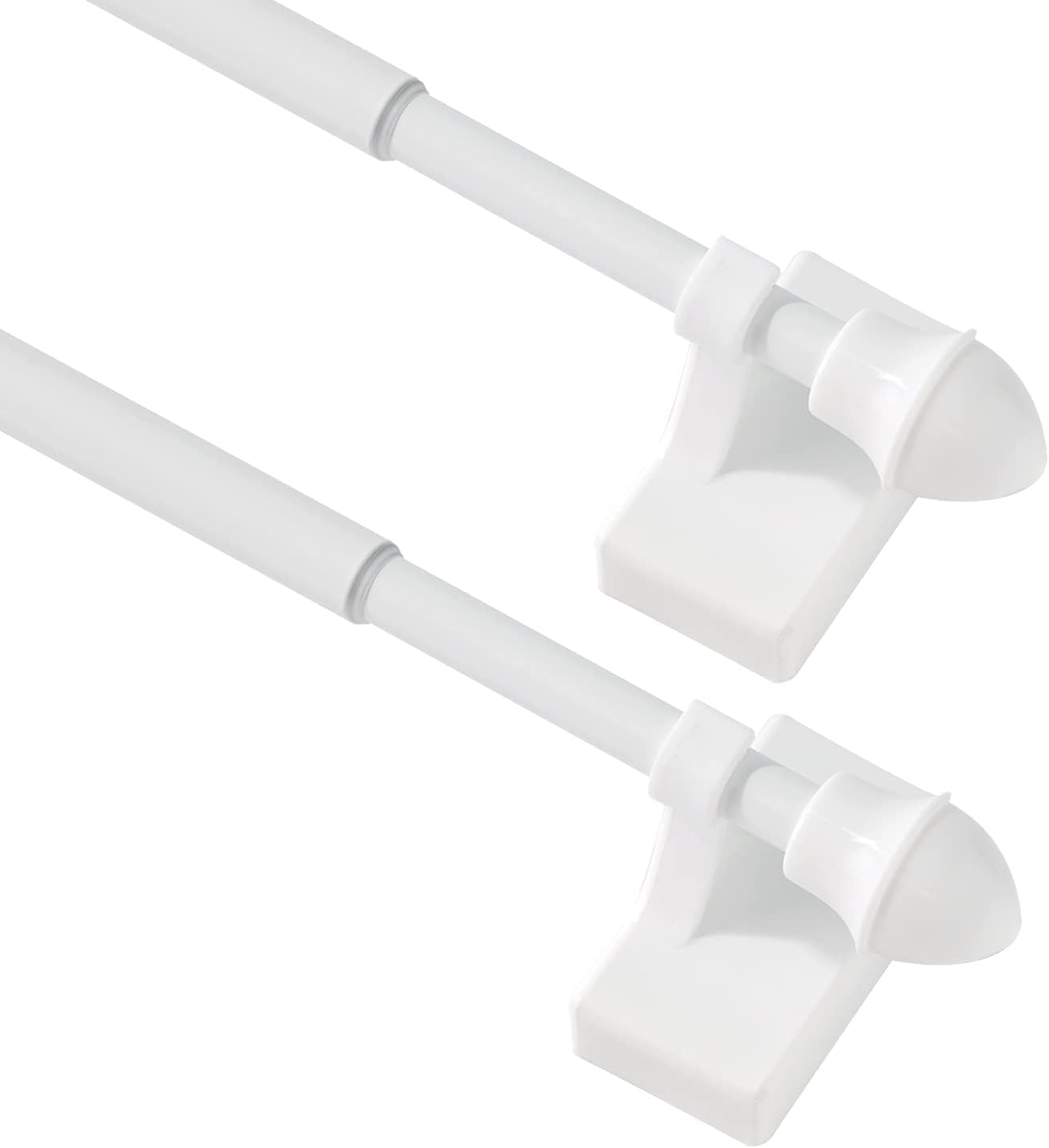 Photo 1 of 2 Pack Magnetic Curtain Rod for Metal Doors Windows,9 to 16 Inch,Multi-Use Adjustable Appliance for Iron and Steel Place,1/2 Inch Diameter, Tool Free,White