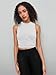 CIDER Womens Summer Tops Crop Tops for Women Womens Tank Tops Mimi Cuttrell Solid Sleeveless Ruched Crop Top: White, M