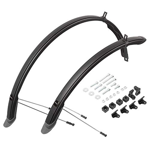 M-Wave Fahrrad Schutzblech-Set 28 Zoll 45 mm flexibel Gummi-Spritzschutz MUD MAX II F+R