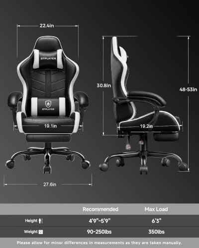 Image of GTPLAYER Gaming Chair, Computer Game Chair for Adults, White