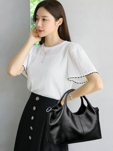 PU Leather Crossbody Bag Women Commuting Satchel Trendy Tote Purse Travel Shopping2