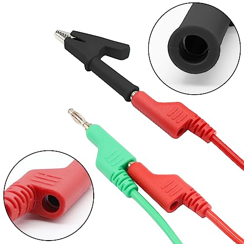 5 Cordons de Mesure pour Multimètre 4mm, Câble à Fiche Banane, Pointes de Mesure pour Multimètre, 10 Pinces Crocodiles Isolées, pour Voiture/Industriel/autres Composants de Câble de Test(1000V/19A) – Image 3