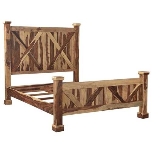 Porter Designs Crossroads Solid Sheesham Wood Queen Bed in...