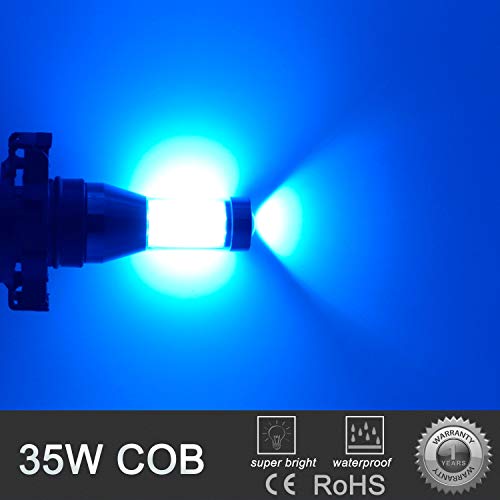 image for Alla Lighting New 5201 5202 LED Fog Lights Bulbs, 8000K Ice Blue Super
