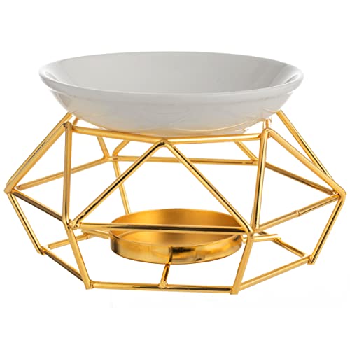 Zweipappel Lampe à Bougie parfumée en métal avec Support pour Bougie Chauffe-Plat(Or)