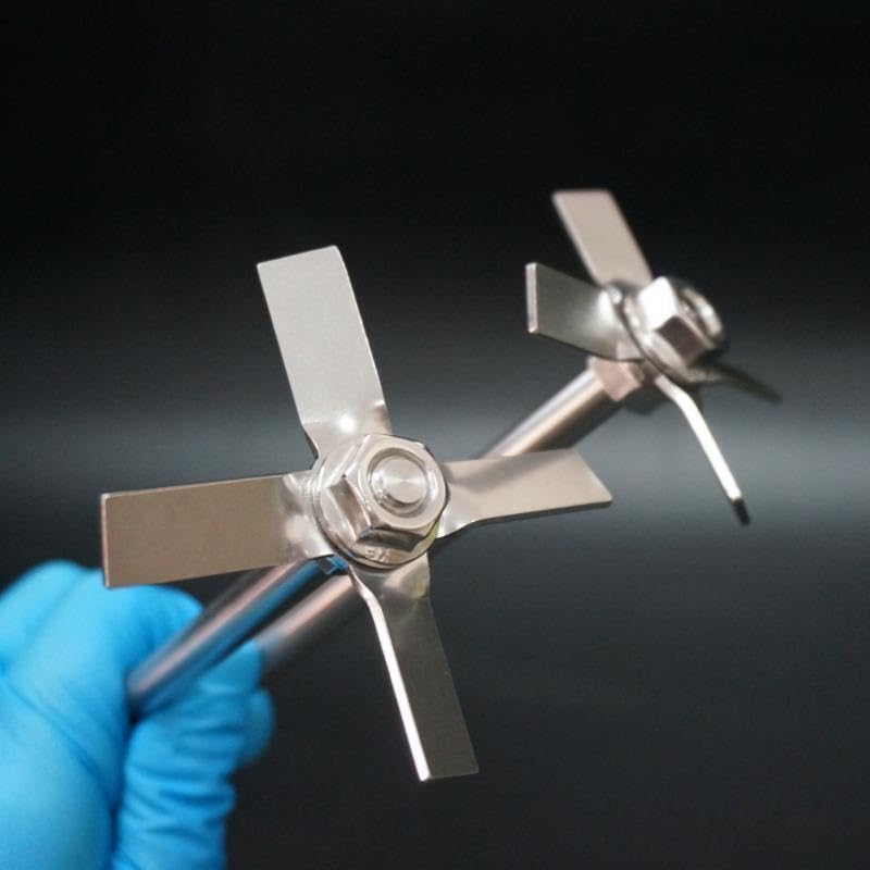 1set 40mm-120mm 30° Stainless Steel Three Leaf/Cross Leaf Stirring Paddle for Laboratory Mixer Eqipment(60x8x300mm)